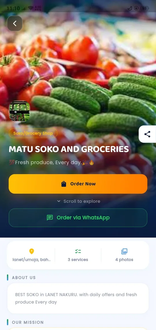 A shop's page on Pata