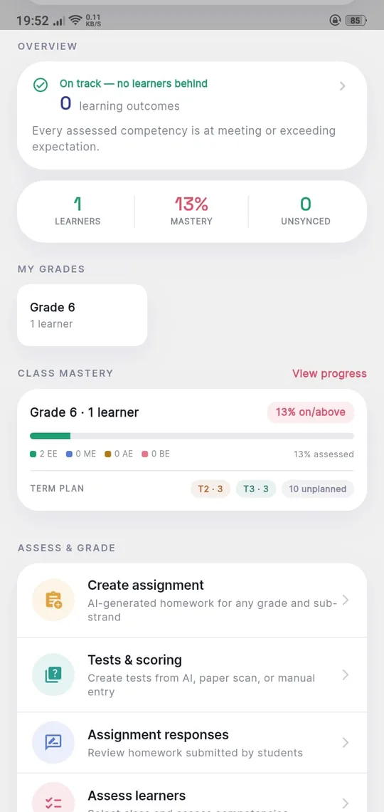Taalo teacher view of a class